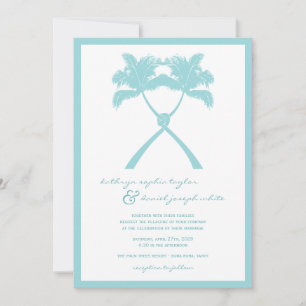 Tropische Hochzeit in Urlaubsort von Knotted Palm  Einladung