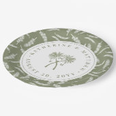 Tropische Hochzeit in Urlaubsort von Knotted Palm  Pappteller (Schrägansicht)