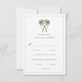 Tropische Hochzeit in Urlaubsort von Knotted Palm RSVP Karte (Vorderseite)
