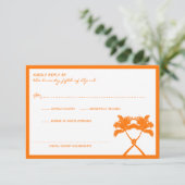 Tropische Hochzeit in Urlaubsort von Knotted Palm RSVP Karte (Stehend Vorderseite)