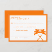 Tropische Hochzeit in Urlaubsort von Knotted Palm RSVP Karte (Vorne/Hinten)