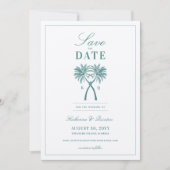 Tropische Hochzeit in Urlaubsort von Knotted Palm Save The Date (Vorderseite)