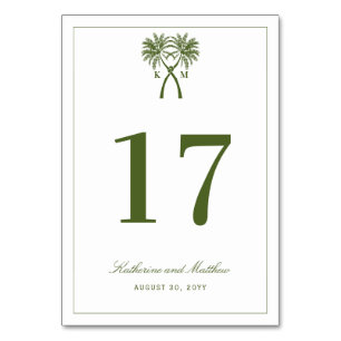 Tropische Hochzeit in Urlaubsort von Knotted Palm  Tischnummer
