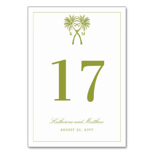 Tropische Hochzeit in Urlaubsort von Knotted Palm Tischnummer