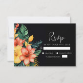 Tropische Hochzeit mit botanischer Flora RSVP Karte (Vorderseite)