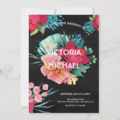 Tropische Hochzeit mit feinem und hellen Blumen Einladung (Vorderseite)