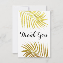 Tropische Hochzeit mit Gold Foil Leaf Elegant Viel Dankeskarte