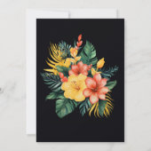 Tropische Hochzeit mit schwarzer Wasserfarbe Einladung (Rückseite)