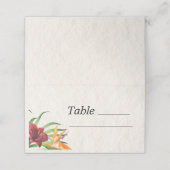 Tropische Hochzeit mit Wasserfarbe Platzkarte (Außenseite Aufgefaltet)