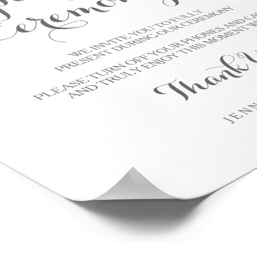 Tropische Hochzeit ohne Stecker Zeremonie Signatur Poster (Ecke)