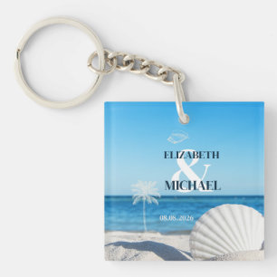 Tropische Hochzeit Ozeanstrand Schlüsselanhänger
