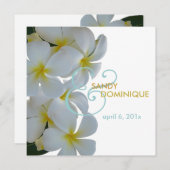 Tropische Hochzeit Plumerias Einladung (Vorne/Hinten)