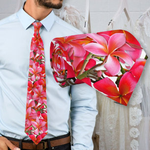 Tropische Hochzeit Rosa Frangipani Blumen Bräutiga Krawatte