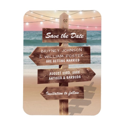 Tropische Hochzeit Save the Date Magnet (Vertikal)