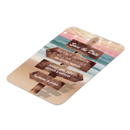 Tropische Hochzeit Save the Date Magnet (Linke Seite)