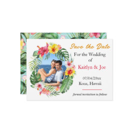 Tropische Hochzeit speichern Sie das Datum der Ein Einladung