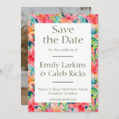 Tropische Hochzeit Speichern Sie das Datum mit Fot Save The Date (Vorne/Hinten)