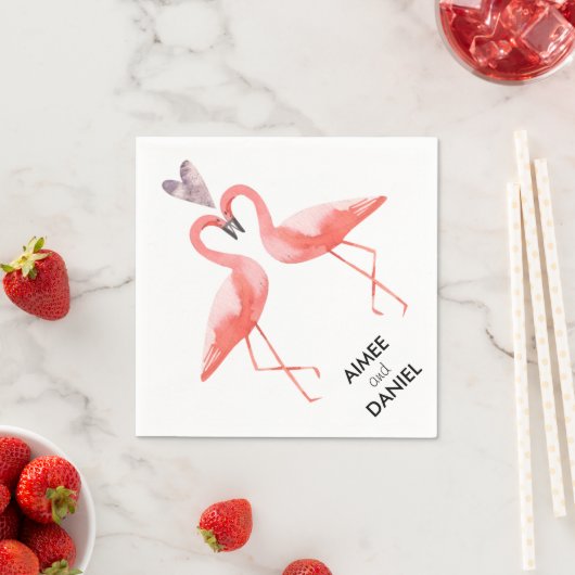 Tropische Hochzeit von Flamingos Serviette (Beispiel)