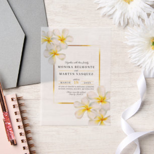Tropische Hochzeit von Frangipani Pergament Einladungen