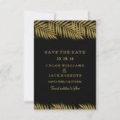 Tropische Hochzeit von Gold Palm Tree rettet das D Save The Date (Vorderseite)