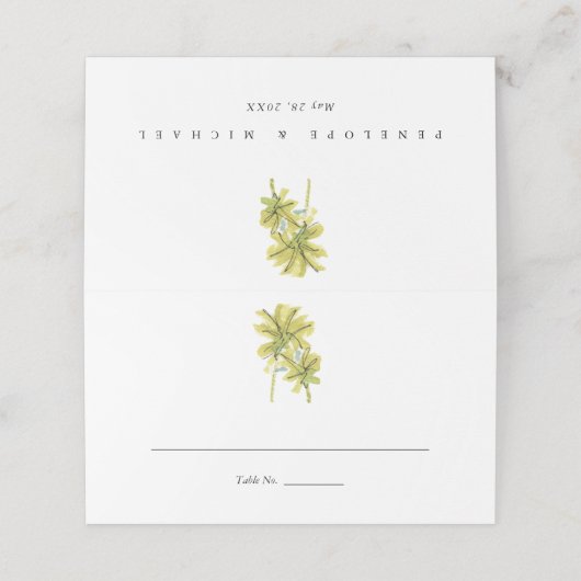 Tropische Hochzeit von Palmen am Strand Platzkarte (Außenseite Aufgefaltet)