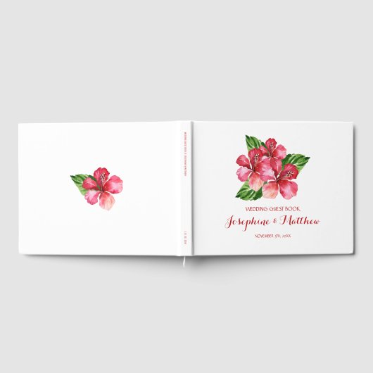 Tropische Hochzeit von Rotem Hibiskus Gästebuch (Voll)