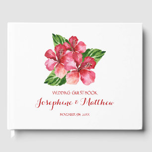 Tropische Hochzeit von Rotem Hibiskus Gästebuch