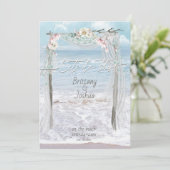 Tropische Hochzeiten Lasse diesen Strand Save the Einladung (Stehend Vorderseite)