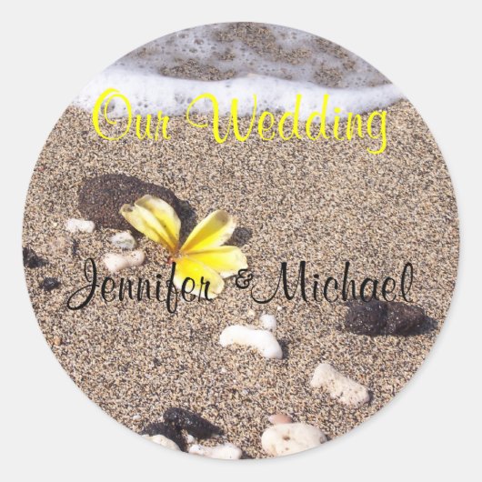 Tropische Hochzeiten-Umschlag Aufkleber (Vorderseite)