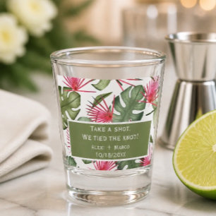 Tropische Hochzeits-Shotgläser als Gastgeschenke Schnapsglas