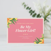 Tropische Hochzeitsblumenkarte Einladung (Stehend Vorderseite)