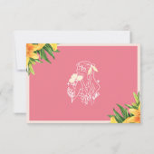 Tropische Hochzeitsblumenkarte Einladung (Rückseite)