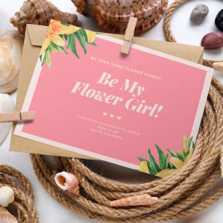 Tropische Hochzeitsblumenkarte Einladung