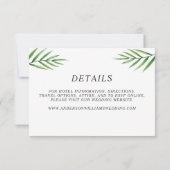 Tropische Hochzeitsdetails des rosa Hibiskus Einladung (Rückseite)