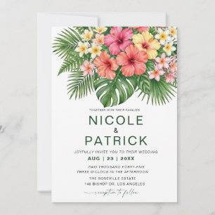 Tropische Hochzeitseinladung Hibiskus Floral Einladung