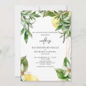 Tropische Hochzeitseinladung in mediterranen Blätt Einladung (Vorderseite)