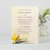 Tropische Hochzeitseinladung zum Paradies Einladung (Stehend Vorderseite)