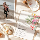 Tropische Hochzeitsfeier mit Wasserfarbe Einladung