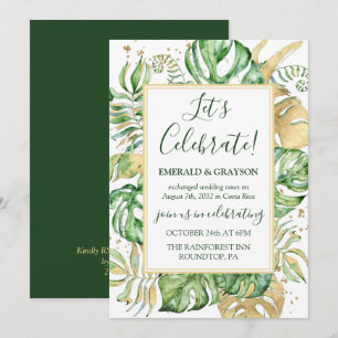 Tropische Hochzeitsfeier nach einer Elopement-Hoch Einladung