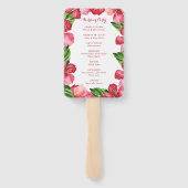 Tropische Hochzeitsfeierprogramme des Roten Hibisk Fächer (Rückseite)
