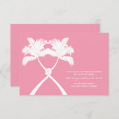 Tropische Hochzeitskarte für Palmen mit Knottierun Einladung (Vorne/Hinten)
