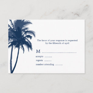 Tropische Hochzeitskarten mit Palm Trees RSVP Karte