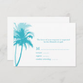 Tropische Hochzeitskarten mit Palm Trees RSVP Karte (Vorne/Hinten)
