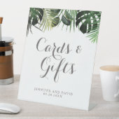 Tropische Hochzeitskarten und Geschenke - Pedestze Sockelschild (In Situ)