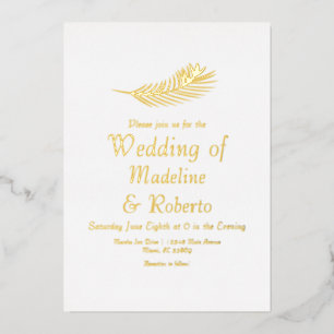 Tropische Hochzeitspalmblatt Traditionelle Hochzei Folien Feiertagskarte
