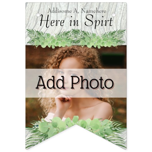 Tropische Hochzeitspalme Blätter Fotos B hinzufüge Wimpelkette (Erste Fahne)