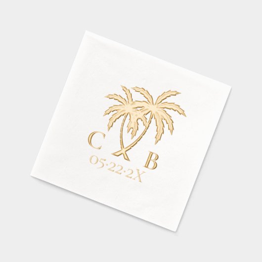 Tropische Hochzeitspalmen - Erste Schritte und Dat Servietten Mit Folie (Links)