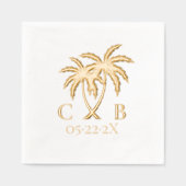 Tropische Hochzeitspalmen - Erste Schritte und Dat Servietten Mit Folie (Vorderseite)