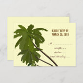 Tropische Hochzeitspalmen RSVP Karte (Vorne/Hinten)