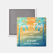 Tropische Hochzeitspalmen speichern die Datumsmagn Magnet (Vorderseite/Rückseite)